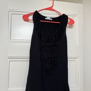 Black ruffled tank top